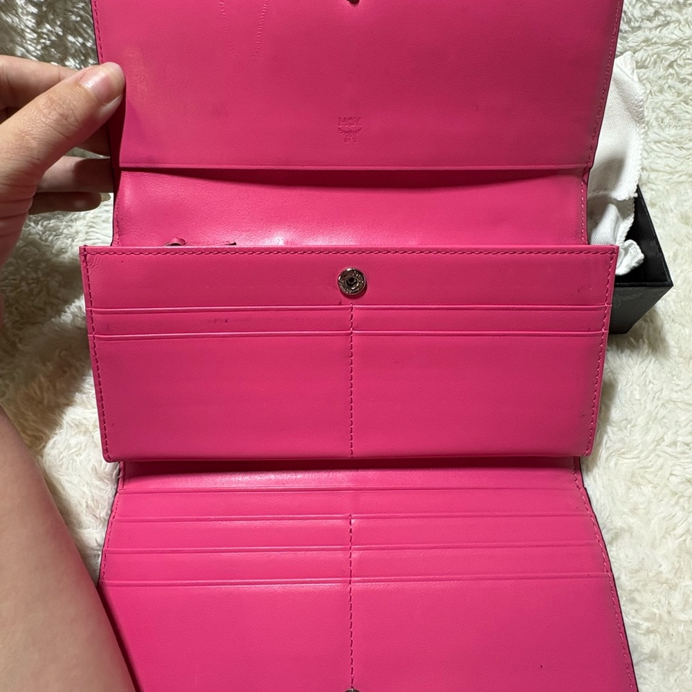 MCM Fuchsia Studded Wallet - Picture 3 of 6